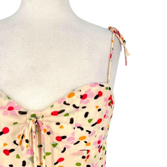 Princess Polly Karla Printed Tie Mini Dress Cream Multicolor Size 10 - Picture 6 of 12